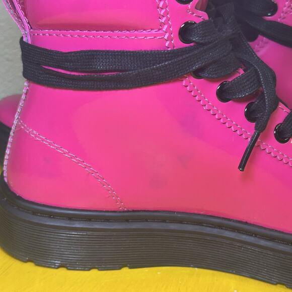 Dr Martens Hot Pink Mix Lamper Boots High Top Women's US 7 Patent Leather Docs - Picture 16 of 16